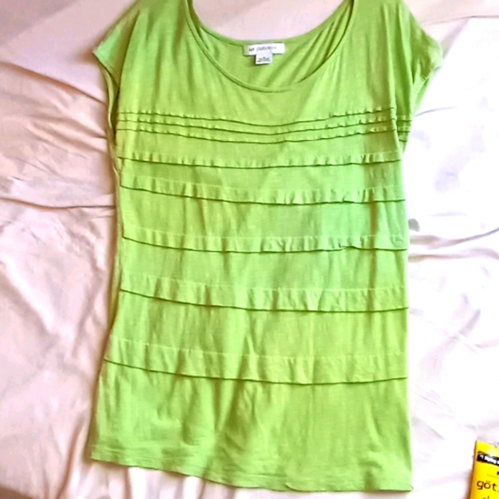 Green ruffled t-shirt